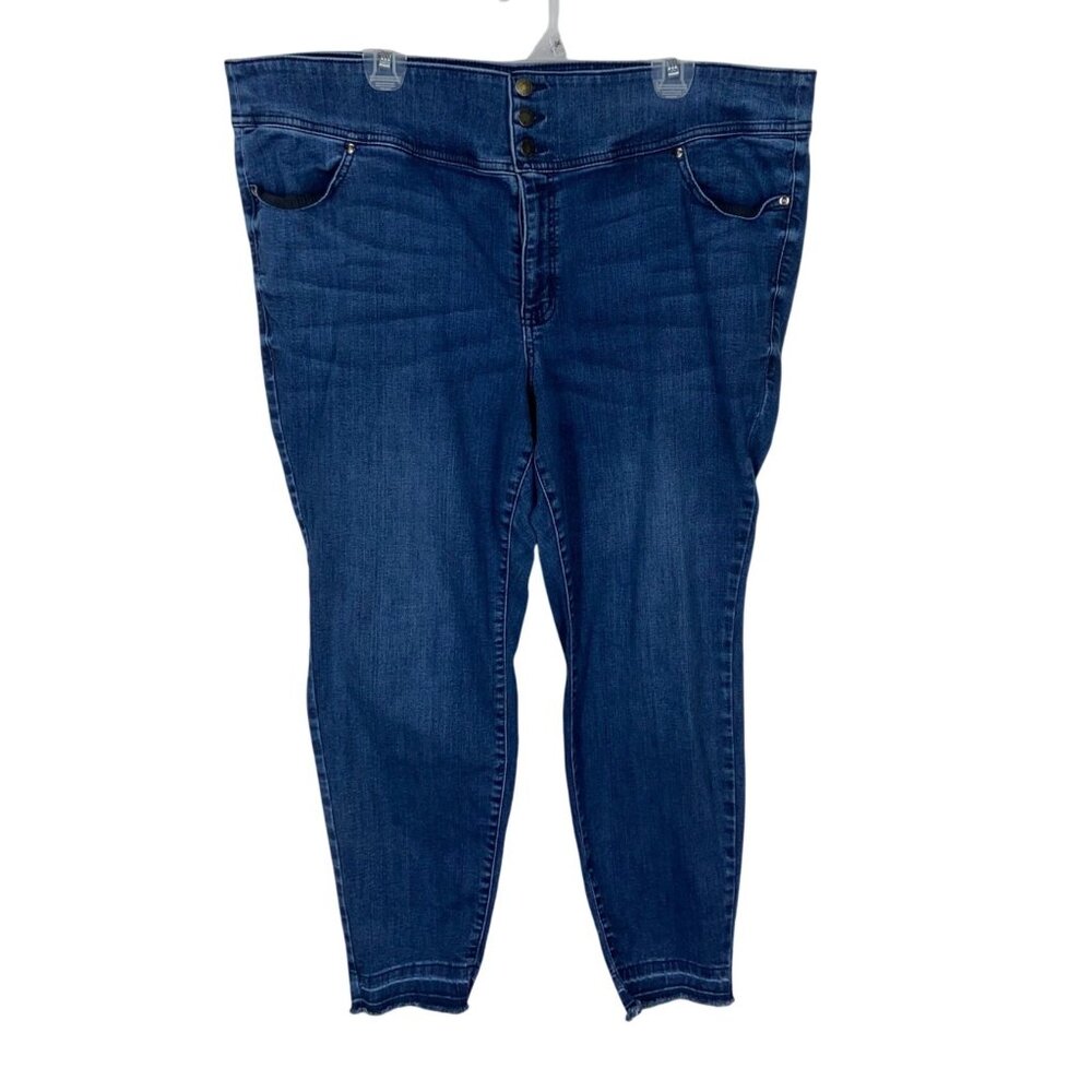 Lane Bryant 24 Distressed Flex Magic Waistband High Rise Jegging Womens Jeans